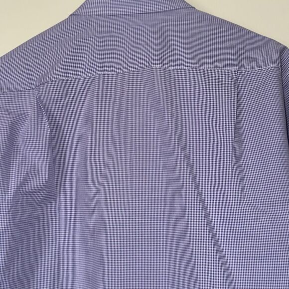 Sean‎ John Men's Tailored Fit Checkered Dress Shirt 16 Blue - Picture 8 of 9